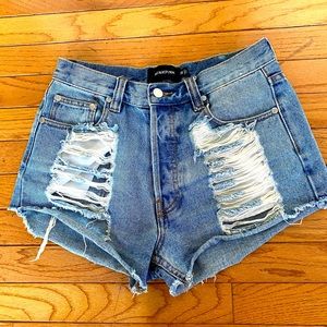 Minkpink slasher high waisted jean short